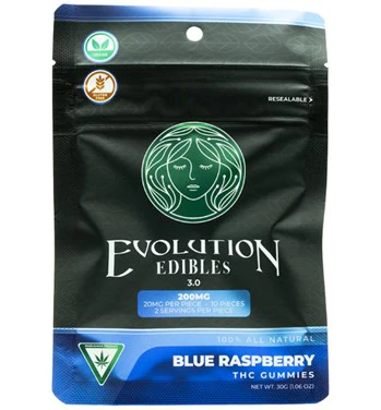 Evolution 3.0 -  Evolution-Edibles 3.0-Blue Rasberry-200mg-10 pieces Main Image