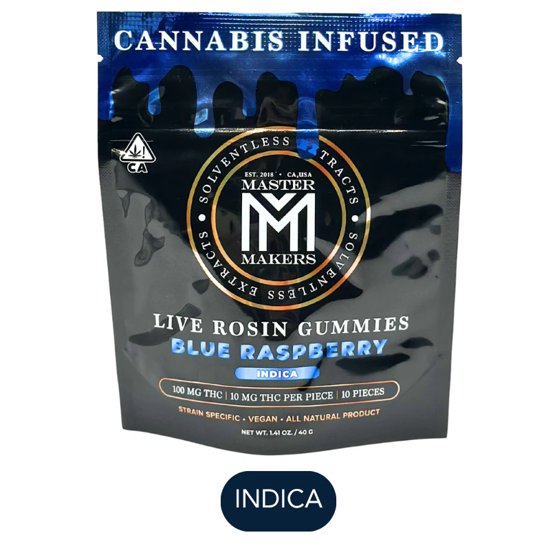 Master Makers - Master Makers - Live Rosin Gummies - Blue Raspberry - Edible - 100mg Main Image