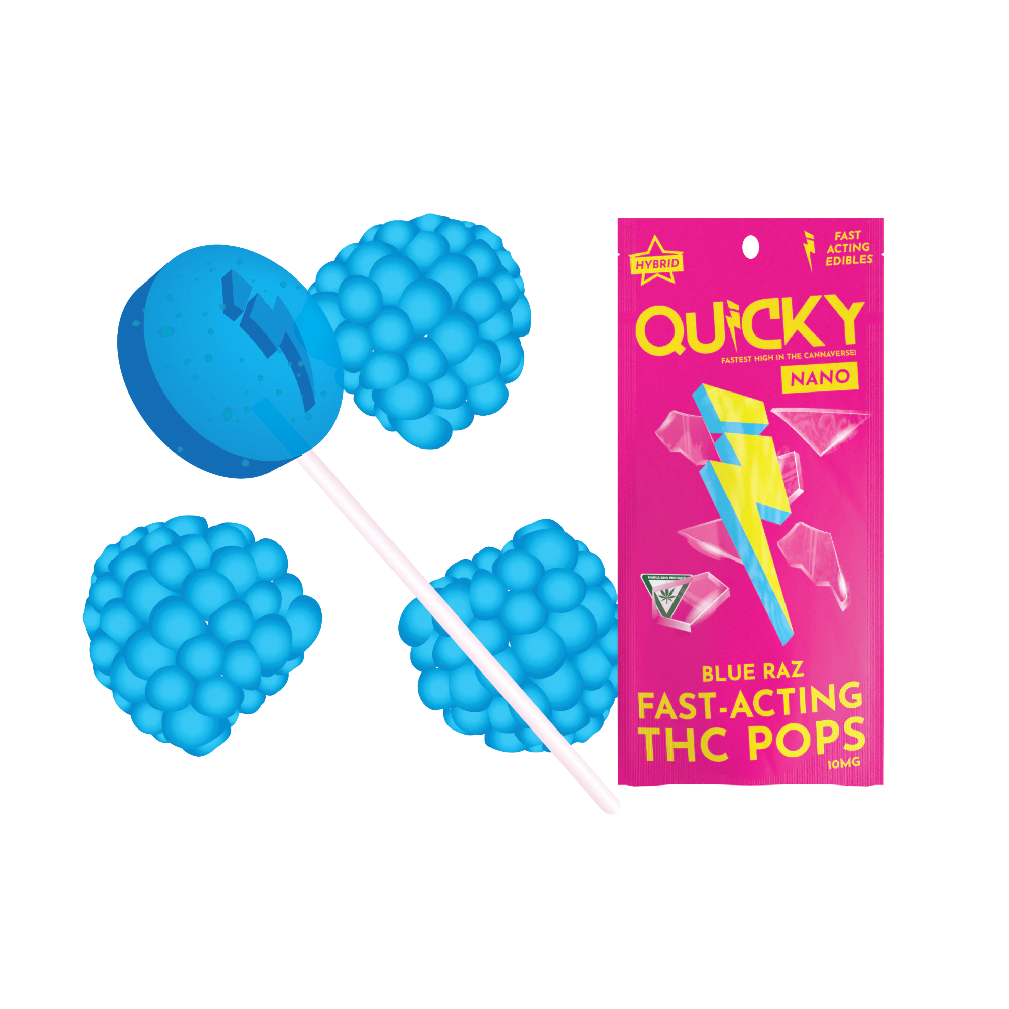 CHOICE - Quicky Pops - Blue Raz (Hybrid) -  10mg Main Image