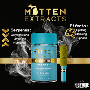 MITTEN EXTRACTS - Mitten Extracts Blue Z Infused Preroll 5pk 3.5g