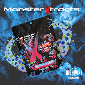 MONSTER XTRACTS - Monster Gummies Blue Raspberry 200mg (Indica) 