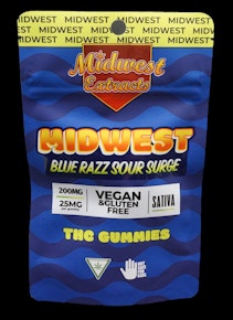 Midwest Extracts Blue Razz Sour Surge 200mg Gummy 8pk EXP:03/18/27
