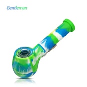 Waxmaid 5.63" Gentleman 2-in-1 Handpipe & Dab Straw - Blue/White/Green