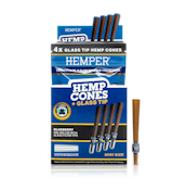 Hemp Pre-rolled Cones with Glass Tips - Blueberry - Mini Size (4pk)