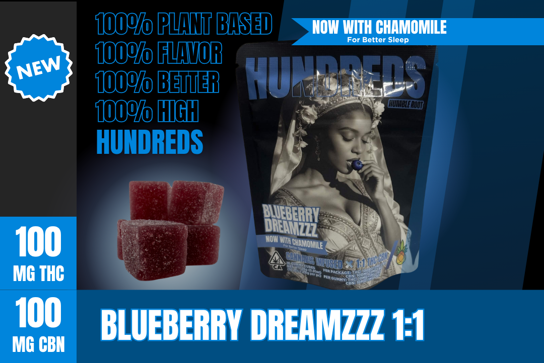 200mg THC:CBN Blueberry Dreamzzz Gummies (10mg THC, 10mg CBN - 10 pack) - HUNDREDS picture