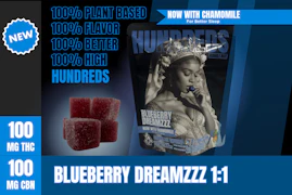 200mg THC:CBN Blueberry Dreamzzz Gummies (10mg THC, 10mg CBN - 10 pack) - HUNDREDS