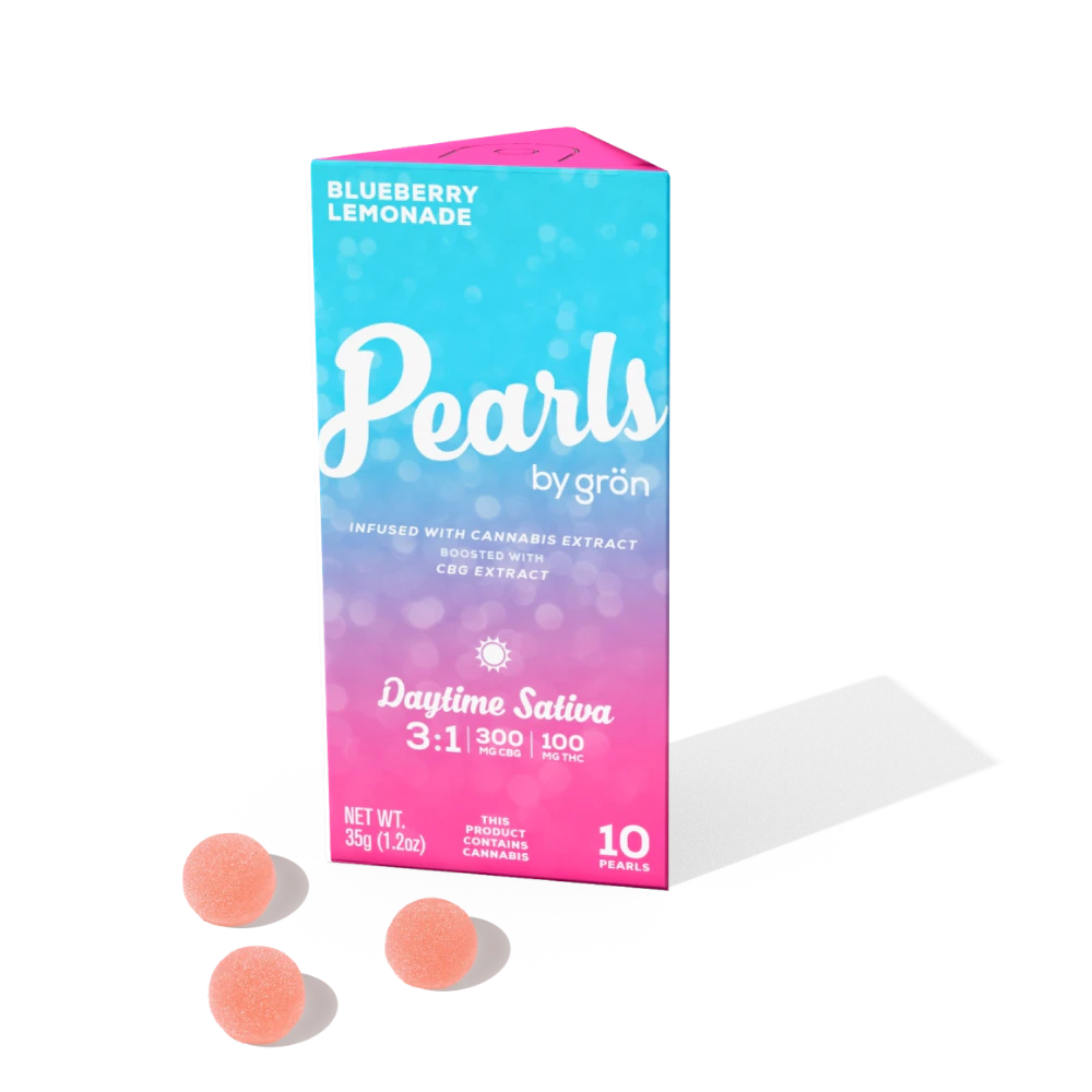 Pearls - Blueberry Lemonade (S) | 10pk 100mg 3:1 CBG:THC Gummies | Pearls Main Image