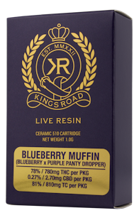 Kings Road - Kings Road - Blueberry Muffin - Live Resin Cartridge - 1g - Vape