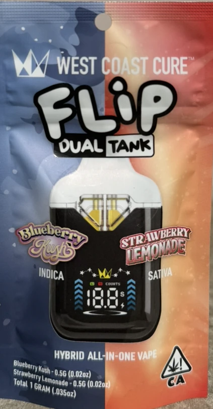 West Coast Cure - Blueberry Kush x Strawberry Lemonade All-in-One CUREbar FLIP - 1G Main Image