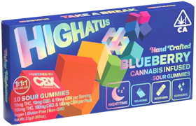 HIGHATUS: Blueberry Sour CBN Gummies 1:1:1 (100mg THC/100mg CBD/100mg) 10pk (I)