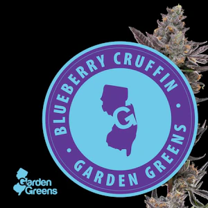GARDEN GREENS - Garden Greens Blueberry Cruffin Diamond Infused 1g Preroll
