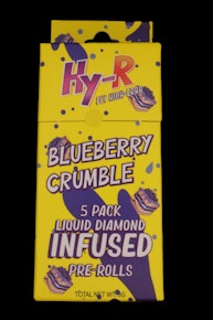 HY-R - Blueberry Crumble - 5 Pack Preroll Case (3g) Infused