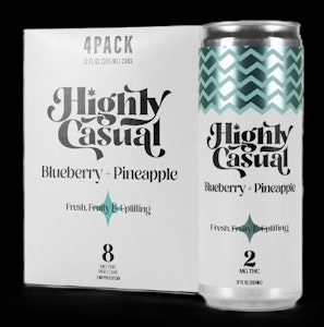 HIGHLY CASUAL - Highly Casual | Seltzer | Blueberry + Pineapple 4-Pack | 8mg