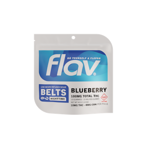 FLAV - FLAV - SOUR BLUEBERRY NIGHTTIME GUMMY BELTS 100MG THC / 40MG CBN