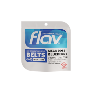 FLAV - FLAV - SOUR BLUEBERRY MEGA DOSE LIVE RESIN NIGHTTIME BELT 100MG THC / 40MG CBN