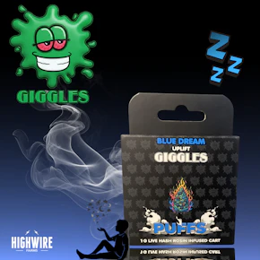 Giggles Puffs Hash Rosin Infused Cart Blue Dream 1g
