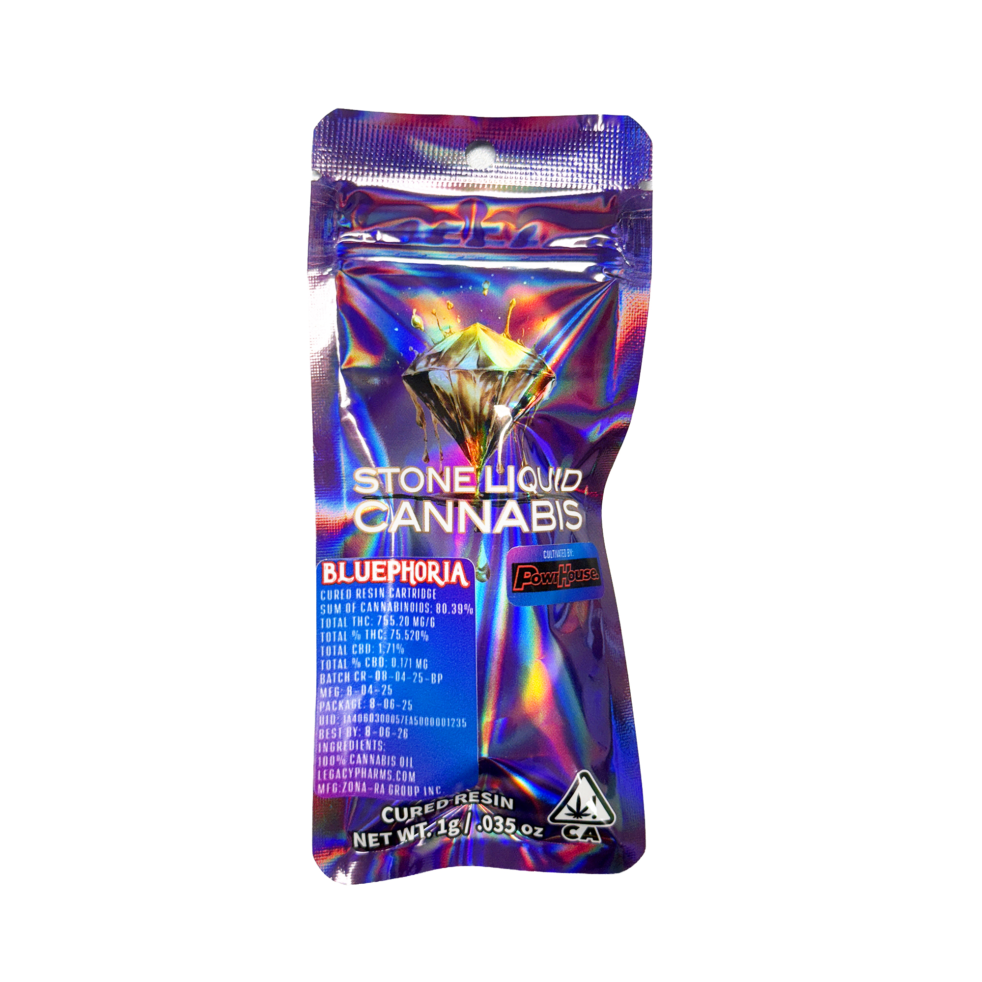 Stone Liquid Bluephoria Cured Resin Vape Cartridge 1.0g