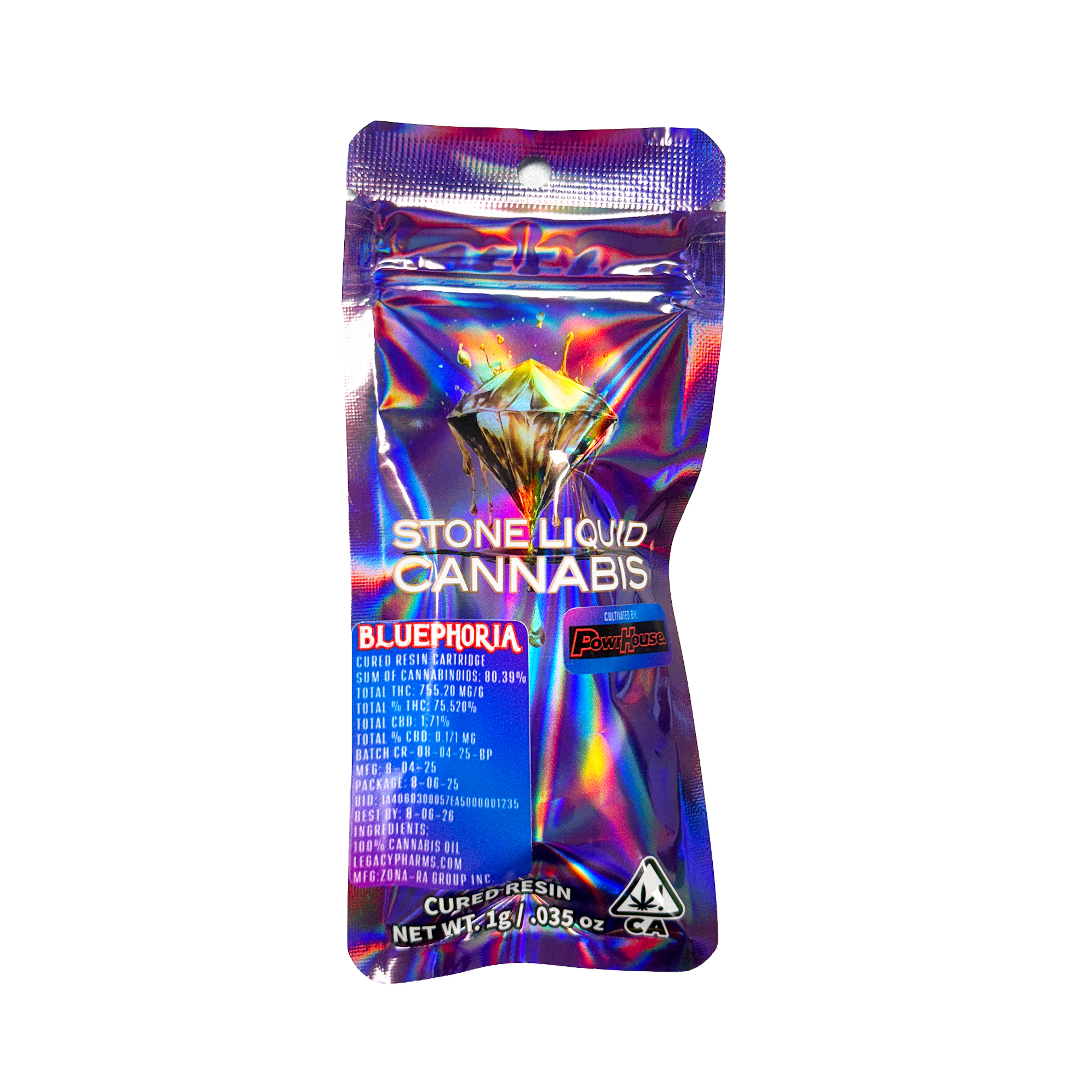 Stone Liquid Bluephoria Cured Resin Vape Cartridge 1.0g