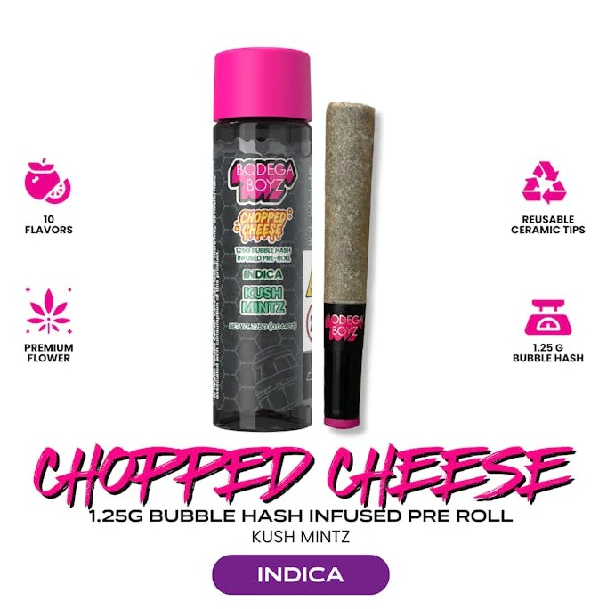 Bodega Boyz - Bodega Boyz Chopped Cheese Kush Mintz Bubble Hash Infused 1.25g Pre-roll Main Image