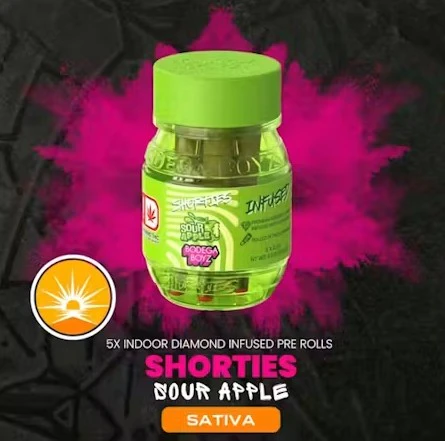 Bodega Boyz - Bodega Boyz Shorties Sour Apple Diamond coated / Infused Pre-Rolls 4pk Main Image