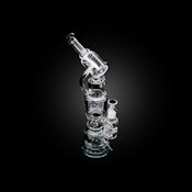 Bong - 16' Alpha Wide Body With Side Mouth Piece Inverted Tree and Color Perc Green