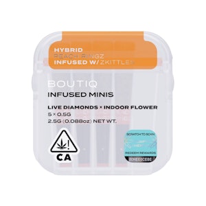 BOUTIQ - 5 PACK INFUSED - PEACH RINGZ .5G - BOUTIQ