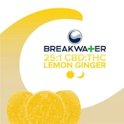 Breakwater | Soft Lozenge | 25:1 CBD:THC Lemon Ginger | 100mg/10pk