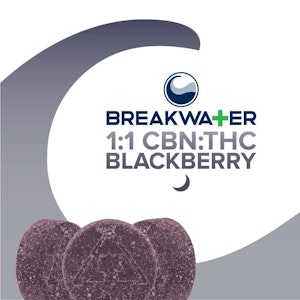 Breakwater - Breakwater | Soft Lozenge | 1:1 CBN:THC Blackberry | 100mg/10pk