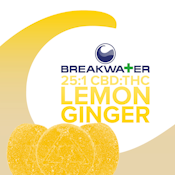 [MED] Breakwater | Lemon Ginger 25:1 CBD:THC | 100mg/10pk Soft Chews