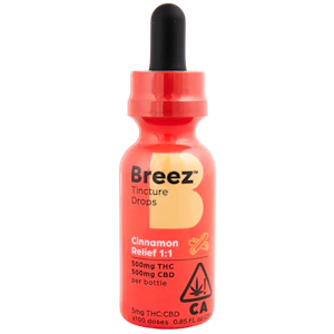 BREEZ - Cinnamon Relief Tincture Drops | 500mg THC : 500mg CBD | Breez