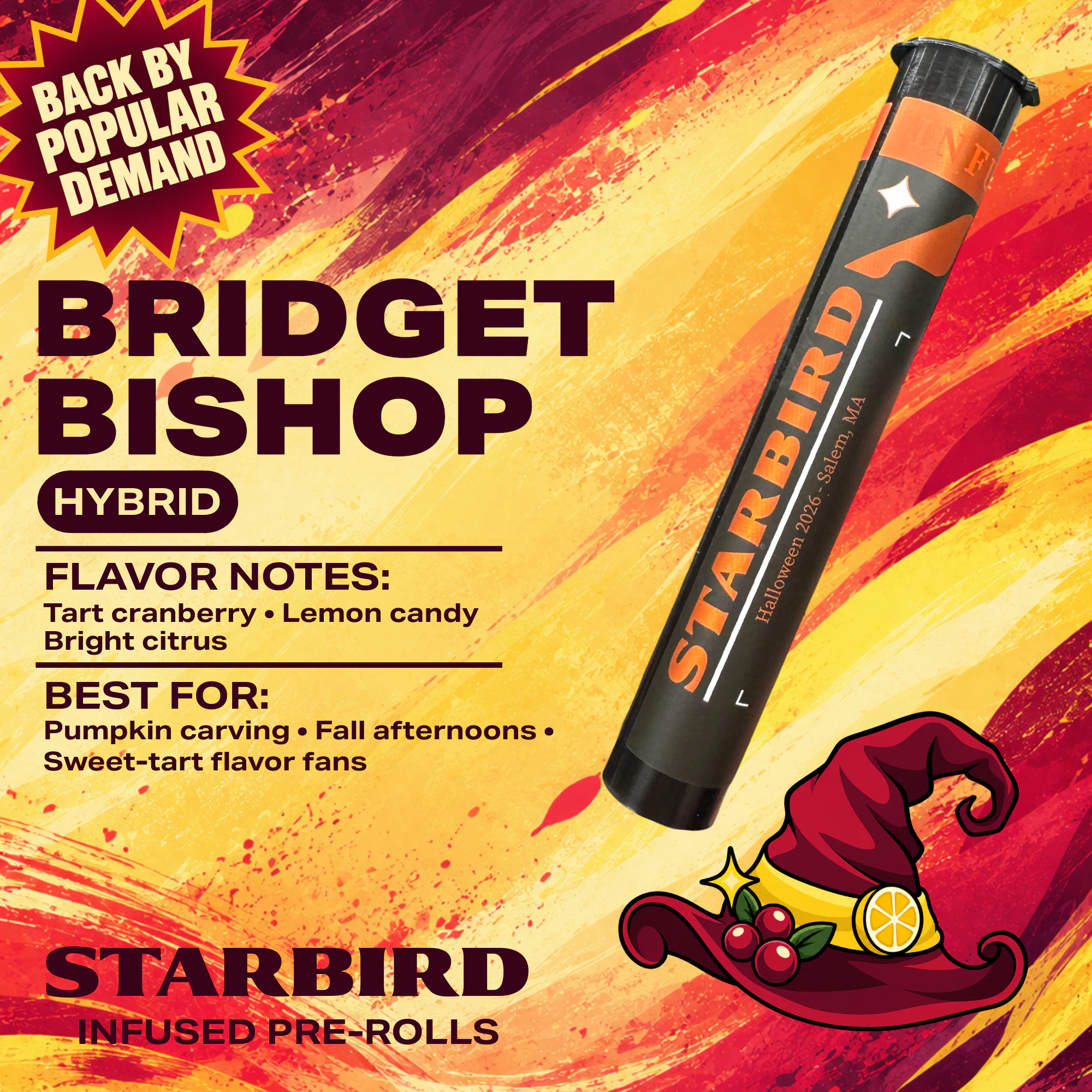 Starbird - Bridget Bishop - 1g Halloween Infused Preroll - Starbird Main Image