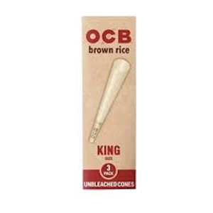 OCB - Brown Rice Cone King 3Pkt
