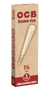 OCB - Brown Rice 1 1/4" Cones - 6pk