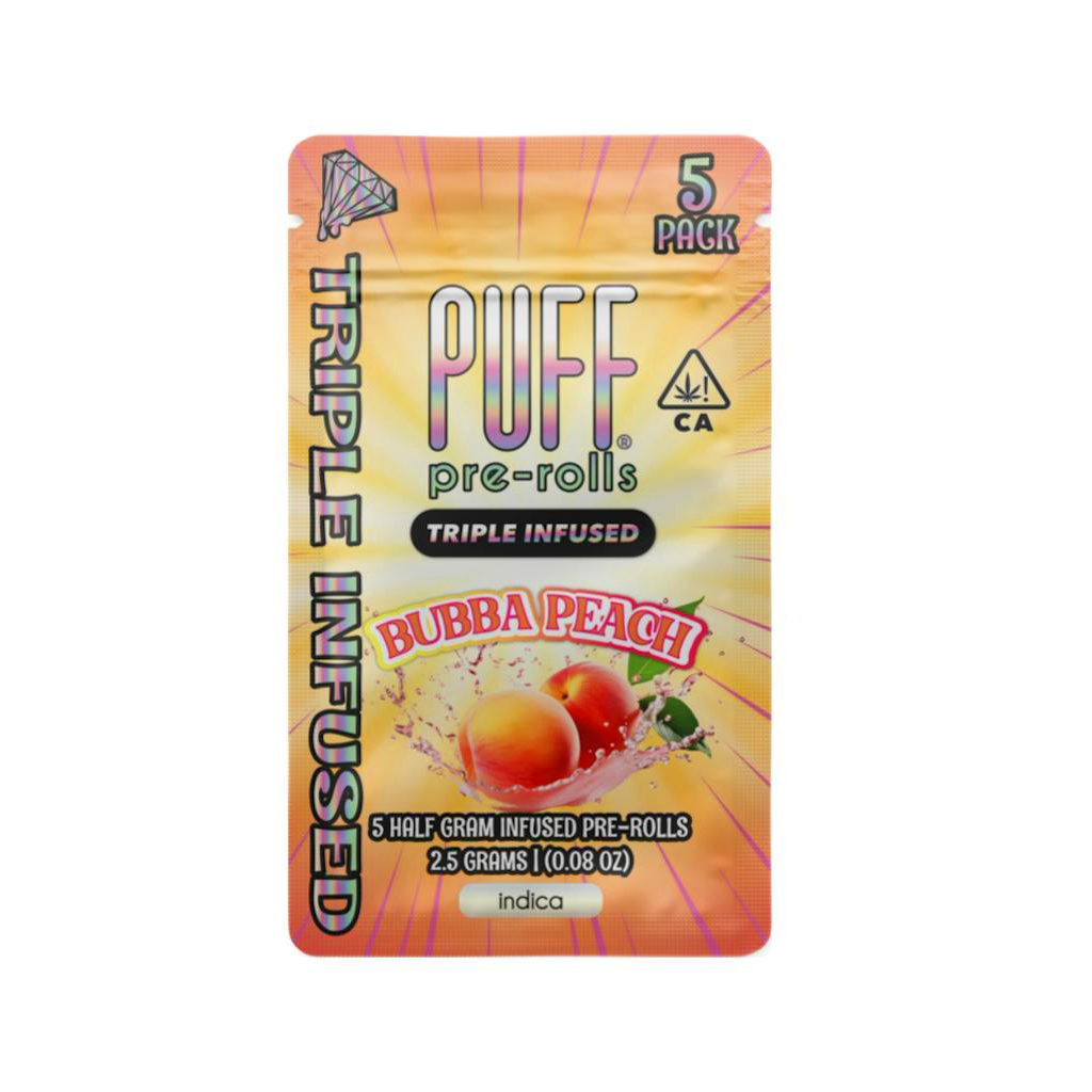 PUFF Bubba Peach Diamond Infused Pre-Roll 5-Pack 2.5g