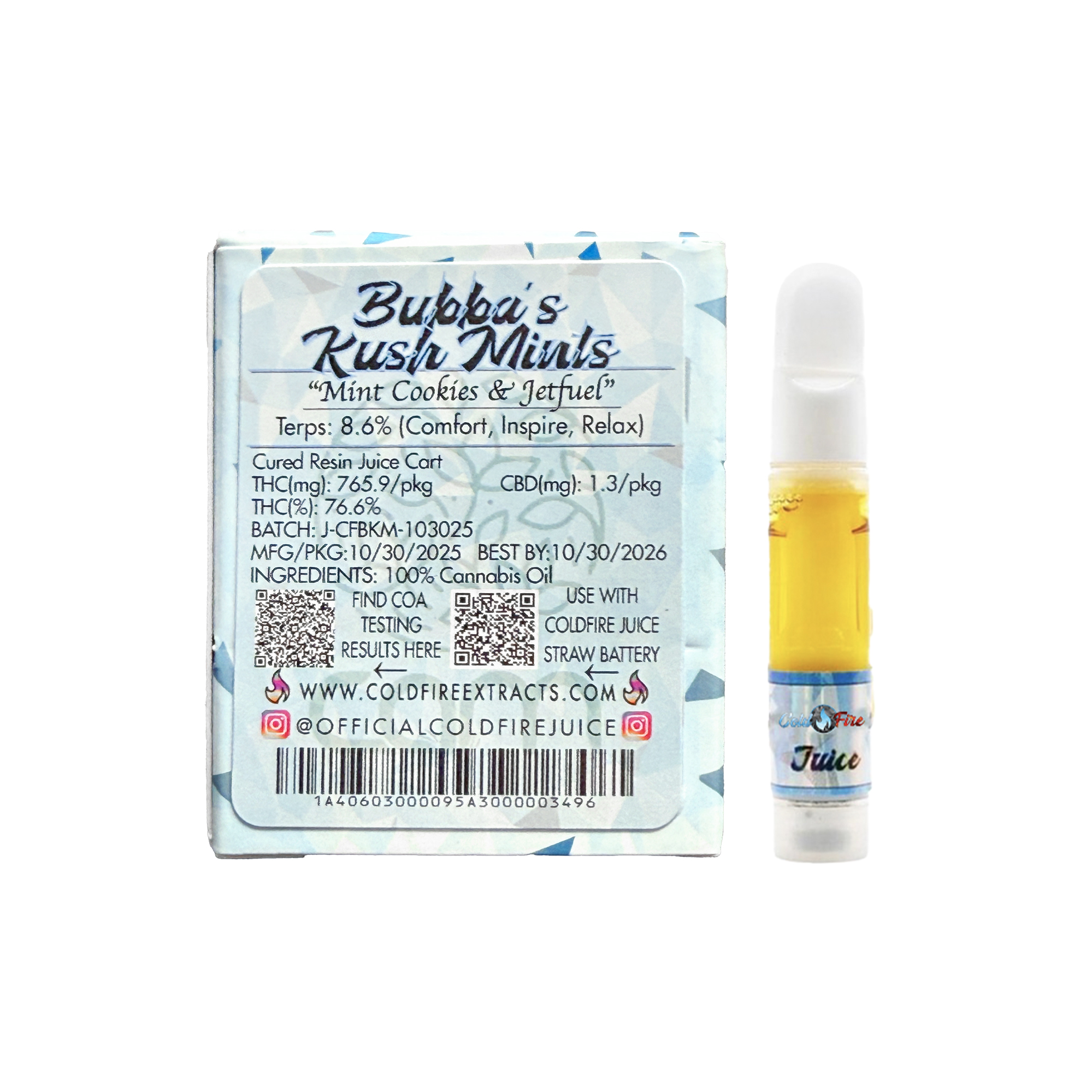 ColdFire x CAM Bubba's Kush Mints Cured Resin Juice Cartridge 1.0g
