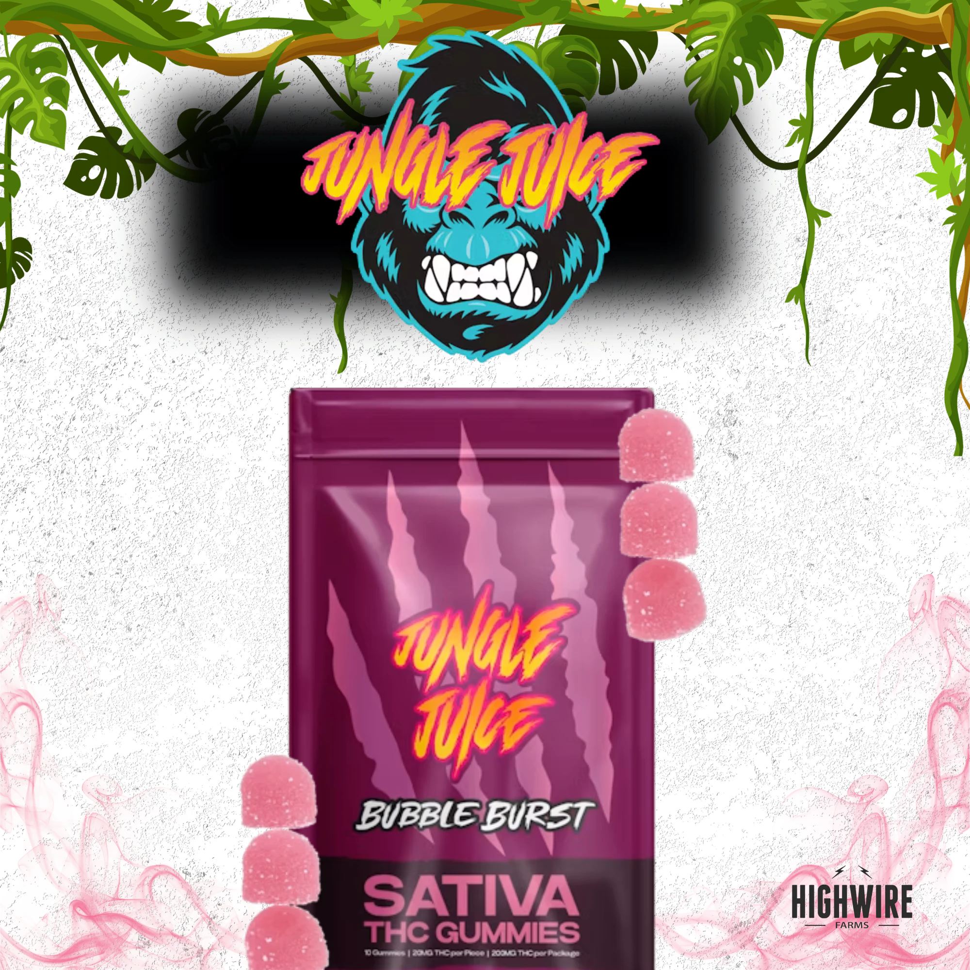 Jungle Juice - Jungle Juice Gummies Bubble Burst 200mg Main Image