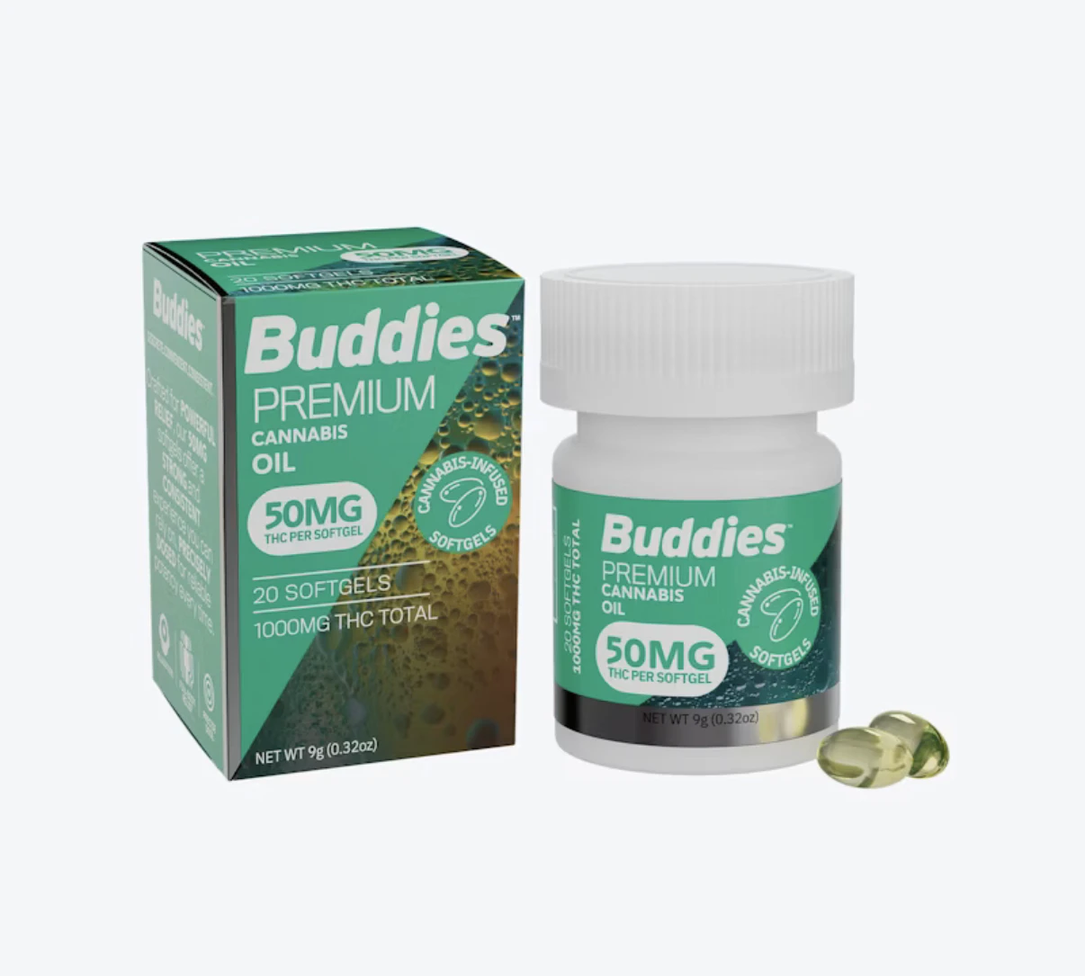 Buddies Brand - Buddies Premium THC Softgels 50mg x 20 Main Image