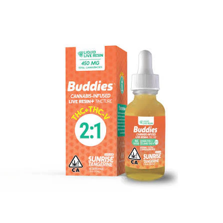 Buddies Brand - Buddies - Live Resin Tincture Sunrise THC/THCv 5mg:2.5mg - 30ml Main Image