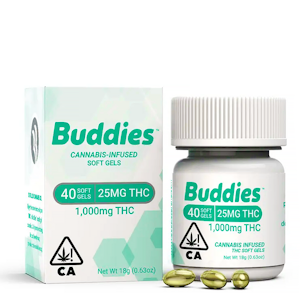 Buddies - THC Softgels 40 x 25mg 40ct (1000mg)