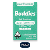 Buddies - Live Resin - Indica 25mg Ea. -  Capsules - 40ct - 1000mg