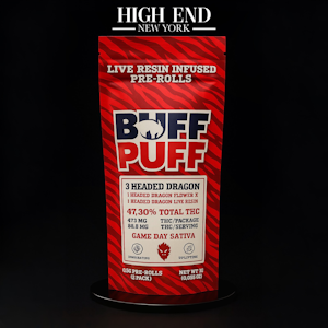 Buff Puff - Buff Puff Live Resin Infused 0.5g Pre-Rolls (2 pack) 3 HEADED DRAGON