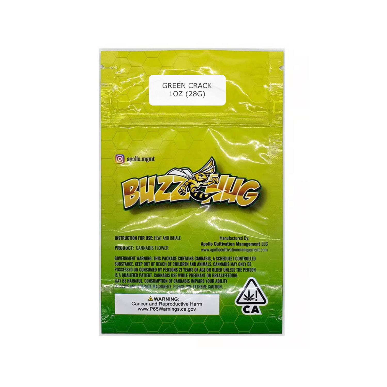 BuzzNug - Buzznug Green Crack Flower 28.0g Main Image