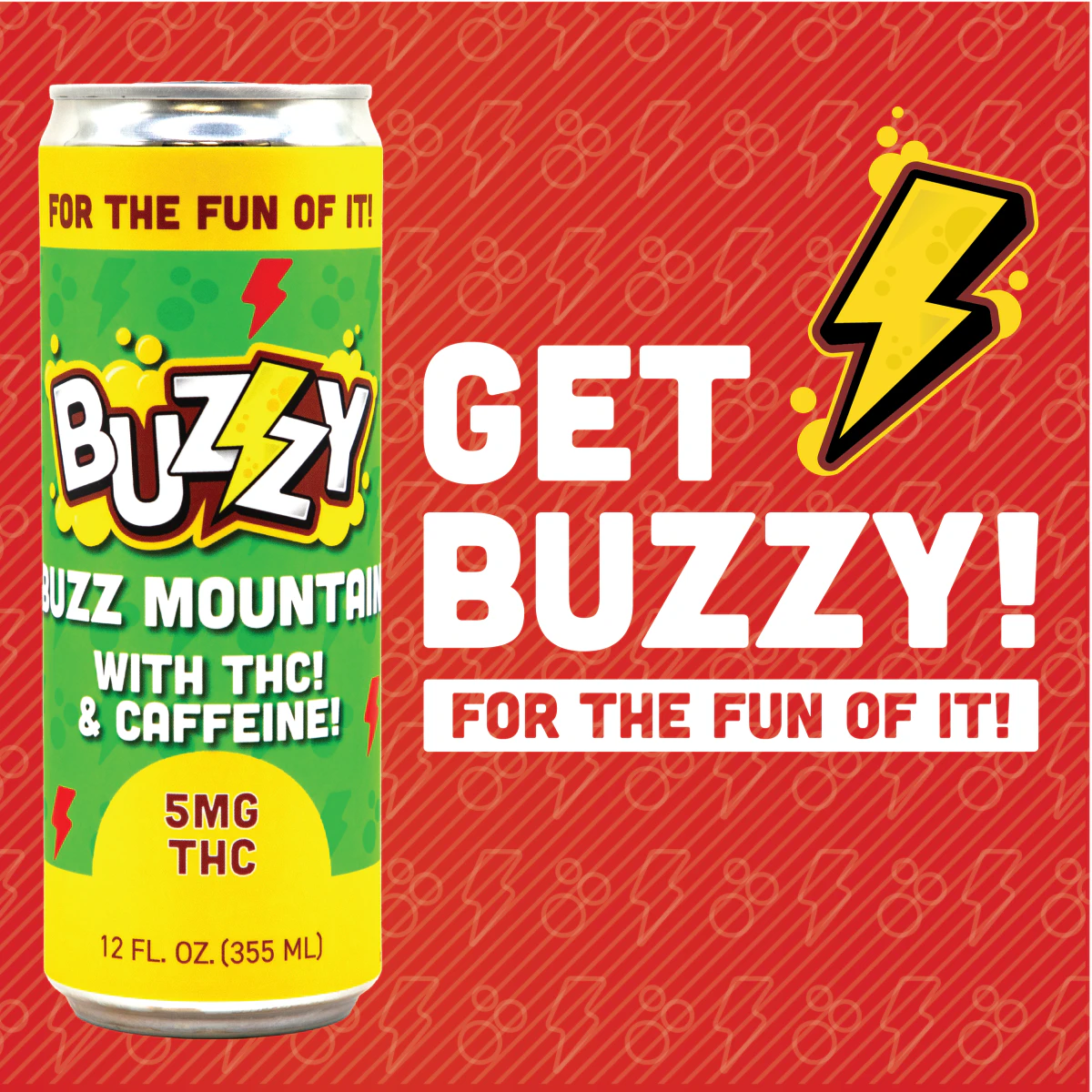 Buzzy - Buzz Mountain | 12 FL OZ | Caffiene | [5mg THC] Main Image