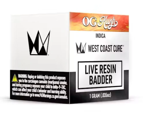 West Coast Cure - WEST COAST CURE: OG Kush 1g Live Resin Badder (I) Main Image