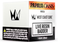 WEST COAST CURE: Papaya Oasis 1g Live Resin Badder (I)