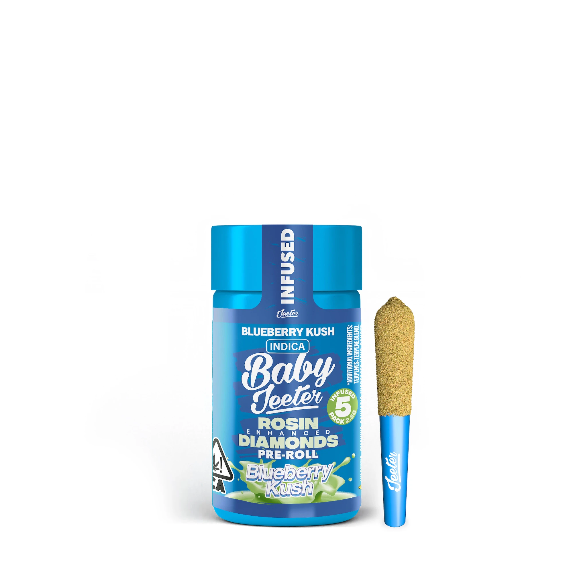 Jeeter - Blueberry Kush | Baby Jeeter Quad-Infused Pre-Rolls 5-Pack | 2.5g Main Image