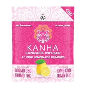 KANHA - Pink Lemonade - 1:1 THC/CBD - 10ct - 100mg
