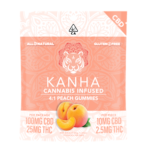 KANHA - Peach - 4:1 CBD/THC - 10ct - 150mg