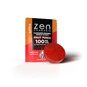 Zen Brands - ZEN - SINGLE SATIVA FRUIT PUNCH 100MG GUMMY