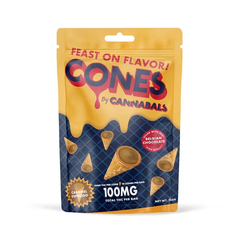 Cannabals - Caramel Espresso Cones | Edibles | 100mg/10 Pieces | Cannabals Main Image